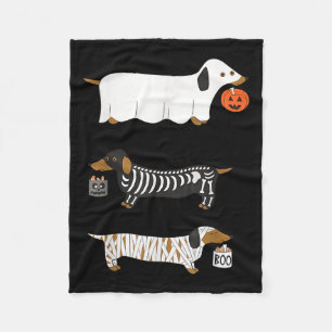 Funny Dackel Ghost Halloween Soky Season Würstchen Fleecedecke