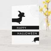 Funny Dackel Halloween Karte (Gelbe Blume)