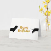 Funny Dackel Halloween Karte (Gelbe Blume)