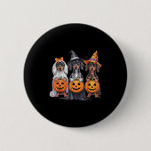 Funny Dackel Halloween Pumpkin Würstchen Dog Skele Button (Vorderseite)