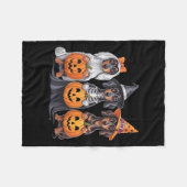 Funny Dackel Halloween Pumpkin Würstchen Dog Skele Fleecedecke (Vorderseite (Horizontal))