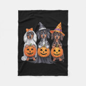 Funny Dackel Halloween Pumpkin Würstchen Dog Skele Fleecedecke (Vorderseite)