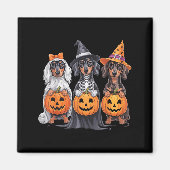 Funny Dackel Halloween Pumpkin Würstchen Dog Skele Magnet (Vorne)