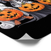 Funny Dackel Halloween Pumpkin Würstchen Dog Skele Poster (Ecke)