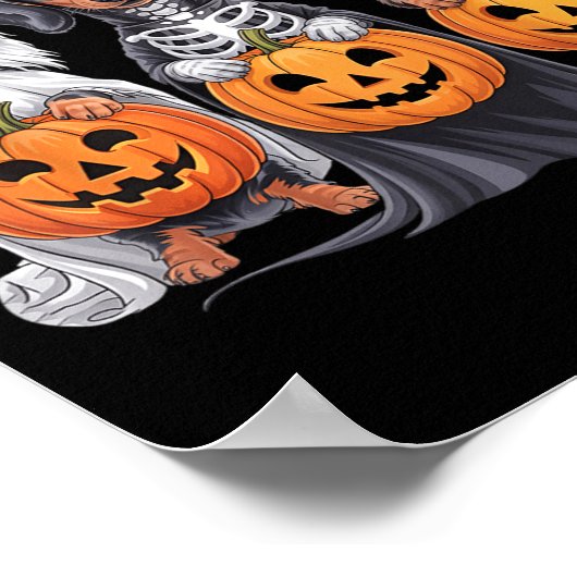 Funny Dackel Halloween Pumpkin Würstchen Dog Skele Poster (Ecke)
