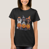 Funny Dackel Halloween Pumpkin Würstchen Dog Skele T-Shirt (Vorderseite)