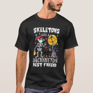 Funny Dackel Hund Bester Freund Halloween Skeleton T-Shirt