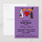 Funny Dackel Hund Hochzeit Cartoon Einladungspostkarte (Vorne/Hinten)