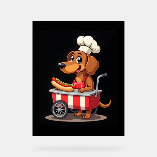 Funny Dackel Hund Hotdog Sandwich Würstchen Wurst Acrylschild (Vorderseite)