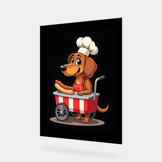 Funny Dackel Hund Hotdog Sandwich Würstchen Wurst Acrylschild (Winkel)