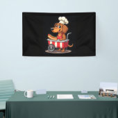 Funny Dackel Hund Hotdog Sandwich Würstchen Wurst Banner (Messeveranstaltung)