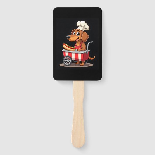 Funny Dackel Hund Hotdog Sandwich Würstchen Wurst Fächer (Vorderseite)