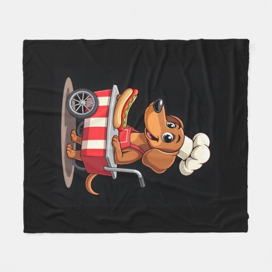 Funny Dackel Hund Hotdog Sandwich Würstchen Wurst Fleecedecke (Vorderseite (Horizontal))