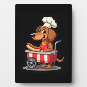 Funny Dackel Hund Hotdog Sandwich Würstchen Wurst Fotoplatte