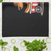 Funny Dackel Hund Hotdog Sandwich Würstchen Wurst Geschirrtuch (Gefaltet)