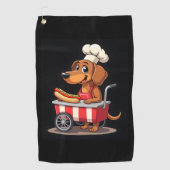 Funny Dackel Hund Hotdog Sandwich Würstchen Wurst Golfhandtuch (Vorderseite)