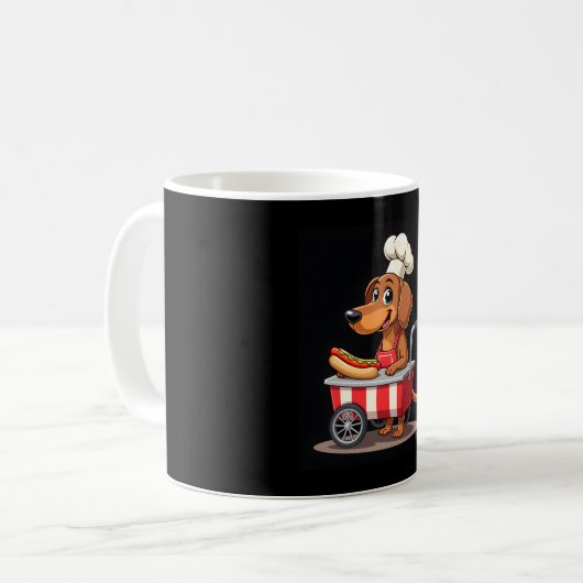 Funny Dackel Hund Hotdog Sandwich Würstchen Wurst Kaffeetasse (Vorderseite Links)