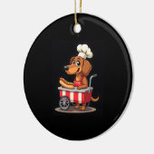 Funny Dackel Hund Hotdog Sandwich Würstchen Wurst Keramik Ornament (Links)