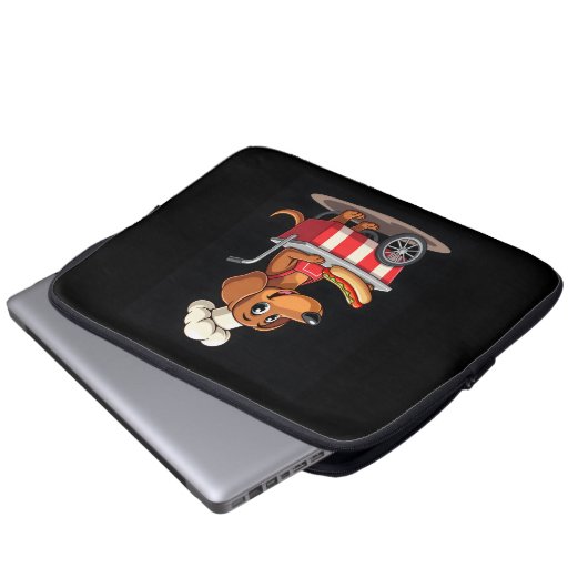 Funny Dackel Hund Hotdog Sandwich Würstchen Wurst Laptopschutzhülle (Vorne Knopf)
