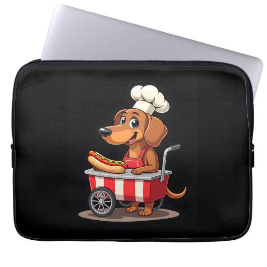 Funny Dackel Hund Hotdog Sandwich Würstchen Wurst Laptopschutzhülle (Vorderseite)