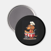 Funny Dackel Hund Hotdog Sandwich Würstchen Wurst Magnet (Vorderseite/Rückseite)