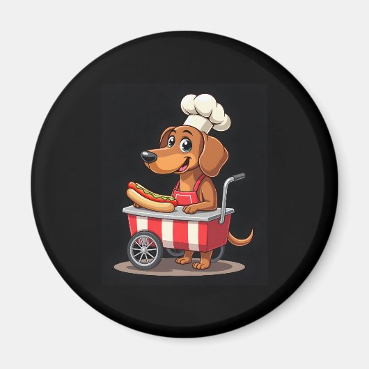 Funny Dackel Hund Hotdog Sandwich Würstchen Wurst Magnet (Vorne)