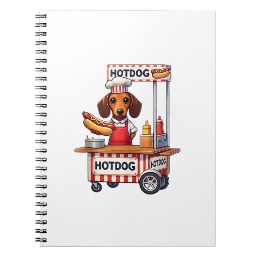 Funny Dackel Hund Hotdog Sandwich Würstchen Wurst Notizblock (Vorderseite)