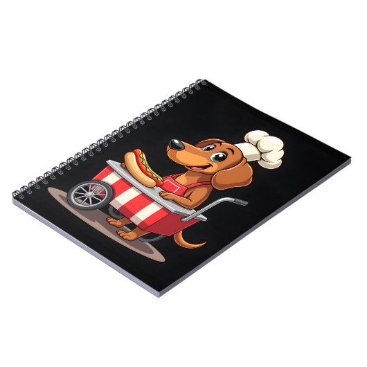 Funny Dackel Hund Hotdog Sandwich Würstchen Wurst Notizblock (Linke Seite)