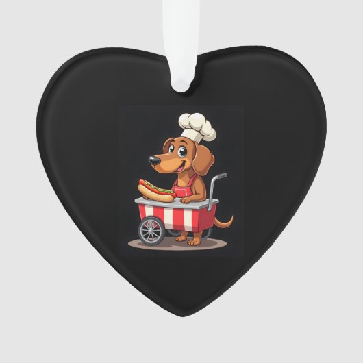 Funny Dackel Hund Hotdog Sandwich Würstchen Wurst Ornament (Vorderseite)