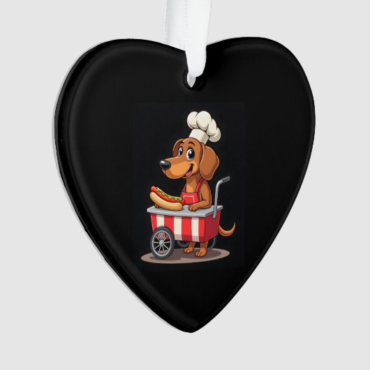 Funny Dackel Hund Hotdog Sandwich Würstchen Wurst Ornament (Vorderseite)