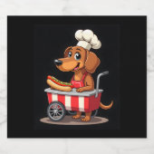 Funny Dackel Hund Hotdog Sandwich Würstchen Wurst Schaumweinetikett (Einzelnes Label)