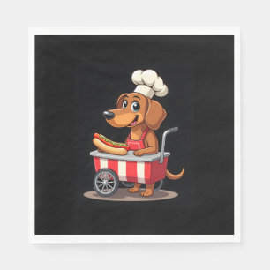 Funny Dackel Hund Hotdog Sandwich Würstchen Wurst Serviette