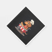 Funny Dackel Hund Hotdog Sandwich Würstchen Wurst Serviette (Ecke)