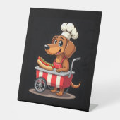 Funny Dackel Hund Hotdog Sandwich Würstchen Wurst Sockelschild (Vorderseite)