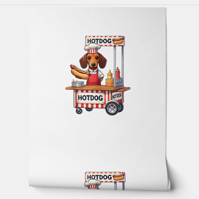 Funny Dackel Hund Hotdog Sandwich Würstchen Wurst Tapete (Abrollen)
