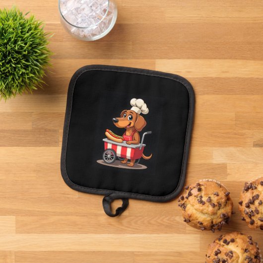 Funny Dackel Hund Hotdog Sandwich Würstchen Wurst Topflappen (Oben Unten)