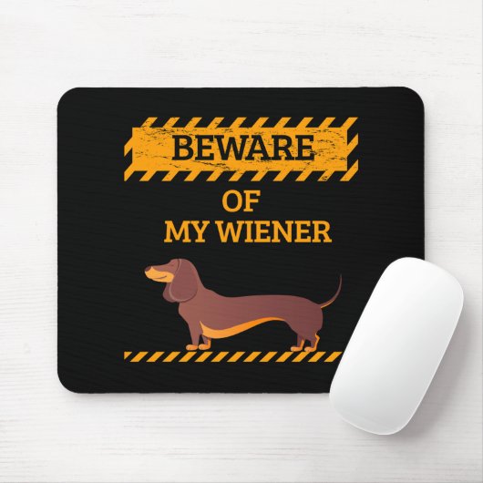 Funny Dackel Hund Lover Vorsicht vor meiner Dackel Mousepad (Mit Mouse)