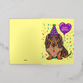 Funny Dackel Hund mit Happy Birthday Balloon (Äußere Ablage)