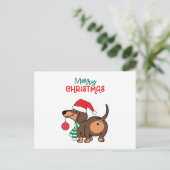 Funny Dackel Hund Niedlich Frohe Weihnachten (Stehend Vorderseite)