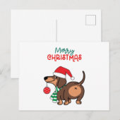 Funny Dackel Hund Niedlich Frohe Weihnachten (Vorne/Hinten)