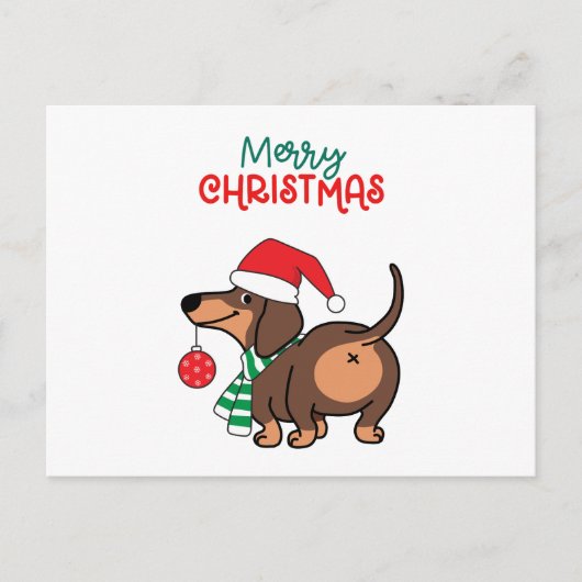 Funny Dackel Hund Niedlich Frohe Weihnachten (Vorderseite)