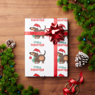 Funny Dackel Hund Niedlich Frohe Weihnachten Geschenkpapier