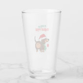 Funny Dackel Hund Niedlich Frohe Weihnachten Glas (Rückseite)