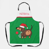 Funny Dackel Hund Niedlich Frohe Weihnachten Schürze (Vorderseite)