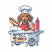 Funny Dackel Hund Würstchen Wurst Hotdog Sandwich Aufkleber (Vorderseite)