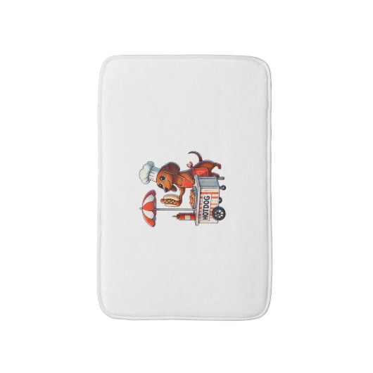 Funny Dackel Hund Würstchen Wurst Hotdog Sandwich Badematte (Vorderseite Vertikal)