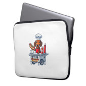 Funny Dackel Hund Würstchen Wurst Hotdog Sandwich Laptopschutzhülle (Vorderseite Links)