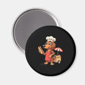 Funny Dackel Hund Würstchen Wurst Hotdog Sandwich Magnet (Vorderseite/Rückseite)