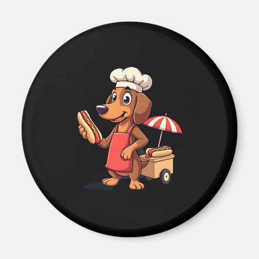 Funny Dackel Hund Würstchen Wurst Hotdog Sandwich Magnet (Vorne)