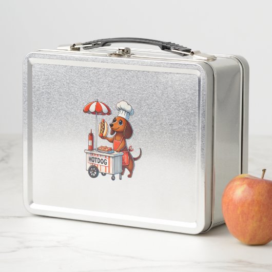 Funny Dackel Hund Würstchen Wurst Hotdog Sandwich Metall Brotdose (Beispiel)